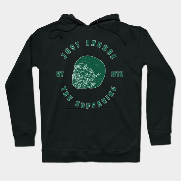 Just Endure the Suffering Skull in Helmet Hoodie by Sleepless in NY